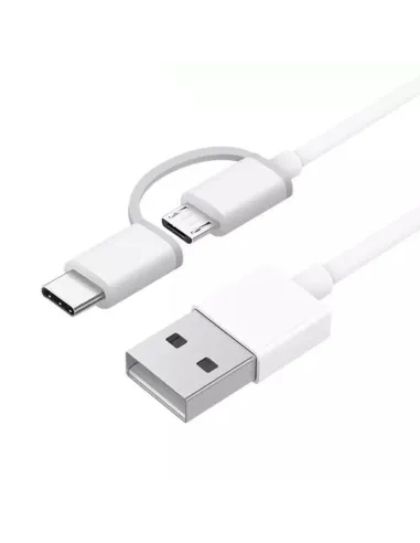 Xiaomi Cable USB a Micro USB con Adaptador USB-C 1m Blanco