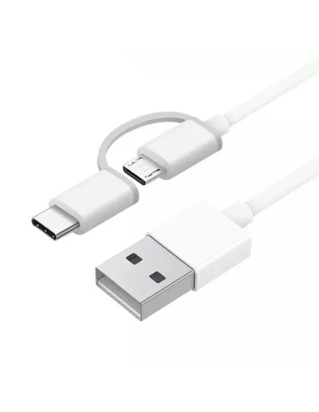 Xiaomi Cable USB a Micro USB con Adaptador USB-C 1m Blanco