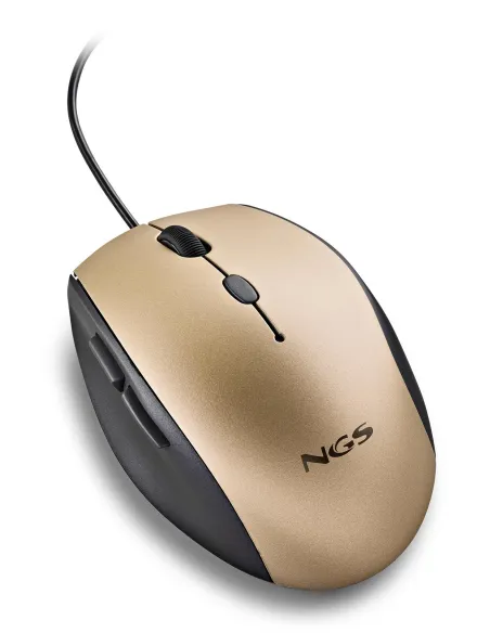 NGS Moth Ratón Ergonómico Dorado