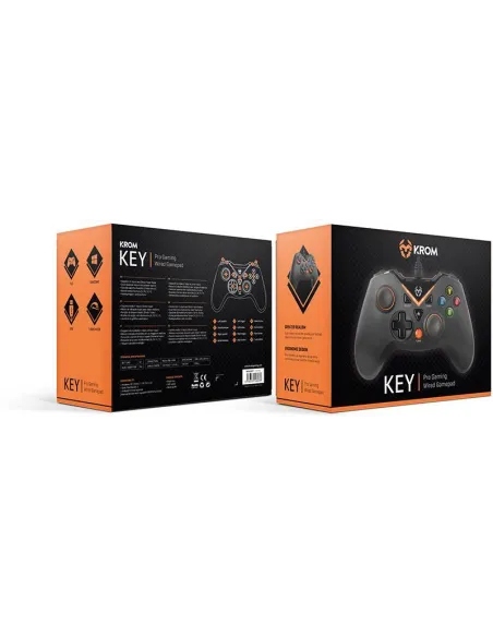 Gamepad Krom Key Pro Gaming Analógico, conexión USB Wired