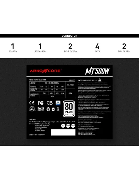 Abkoncore Mighty 500W 80 Plus