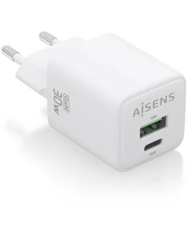 Aisens ASCH-30W2P037-W Cargador USB-A/USB-C 33W Carga Rápida Blanca