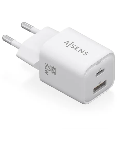 Aisens ASCH-30W2P020-W Cargador USB-A/USB-C Blanco