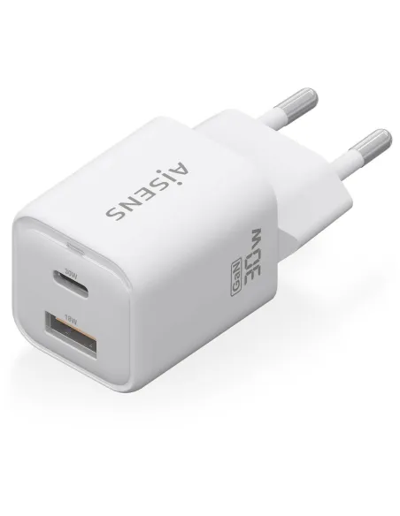 Aisens ASCH-30W2P020-W Cargador USB-A/USB-C Blanco