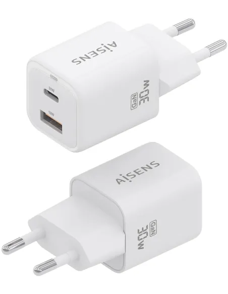 Aisens ASCH-30W2P020-W Cargador USB-A/USB-C Blanco