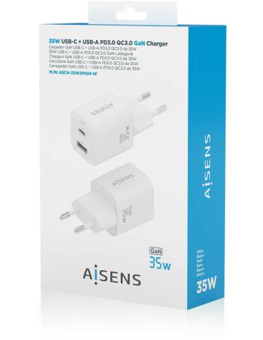 Aisens ASCH-35W2P024-W USB-A/USB-C 35 W Carga Rápida Blanco