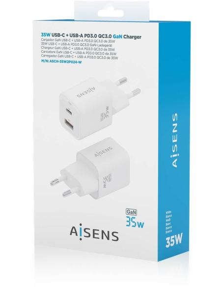 Aisens ASCH-35W2P024-W USB-A/USB-C 35 W Carga Rápida Blanco