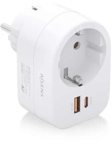 Aisens ASPS-1A1C06-W Cargador 1 x Toma de Corriente/USB-A/USB-C Blanco