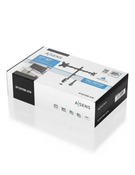 Aisens DT32TSR-279 Soporte de Mesa para dos Monitores 17"-32" Máx.20Kg Negro