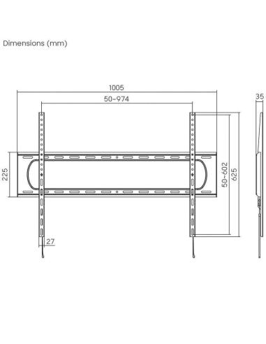 Aisens Eco WT120F-293 Soporte de Pared para TV de 60"- 120" Máx. 160Kg Negro