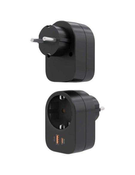 Aisens ASPS-1A1C07-BK  Cargador 1 x Toma de Corriente/USB-A/USB-C Negro