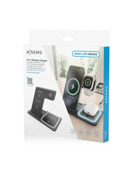 Aisens ASCH-15W3WC043-BK Cargador Inalámbrico USB-C Negro
