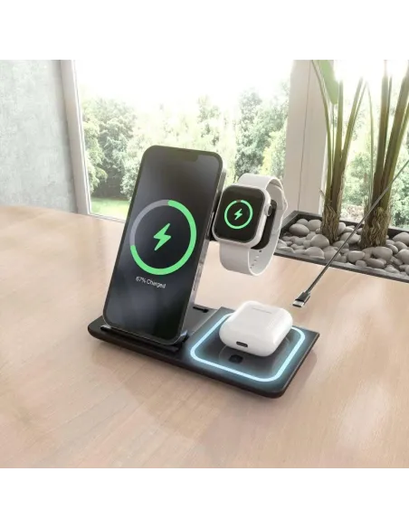 Aisens ASCH-15W3WC043-BK Cargador Inalámbrico USB-C Negro