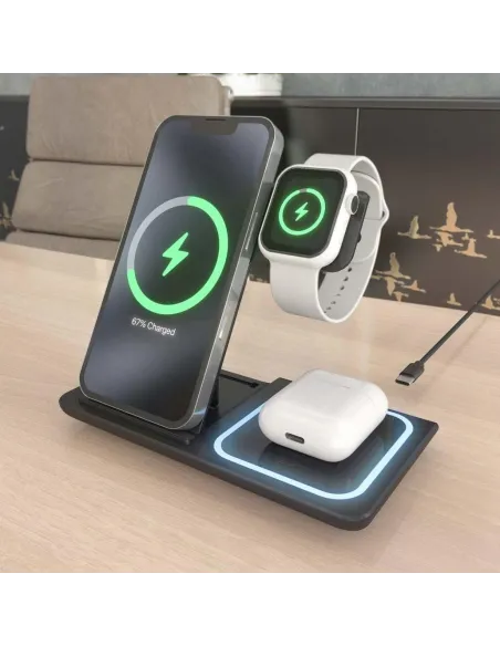 Aisens ASCH-15W3WC043-BK Cargador Inalámbrico USB-C Negro