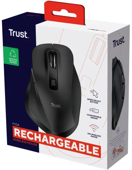 Trust Fyda Eco Ratón Inalámbrico 2400DPI Negro