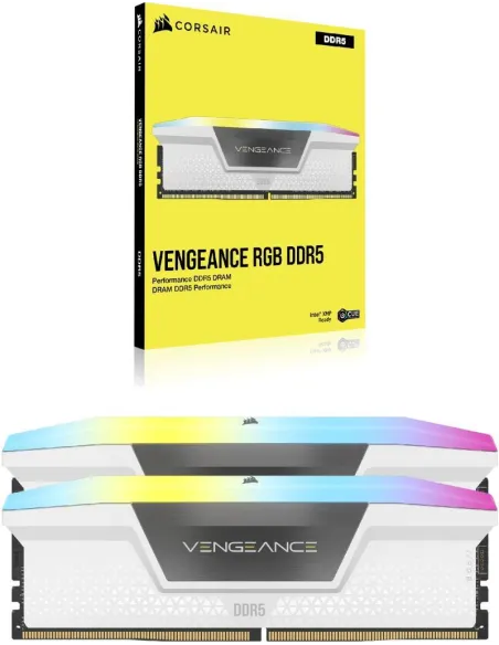 Corsair Vengeance CMH64GX5M2B6400C32W RGB DDR5 4800MHz 64 GB (2x32GB) CL32 Blanca