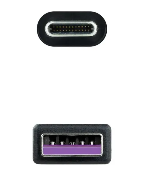 Nanocable 10.01.2101-L150 Cable USB-A a USB-C Macho/Macho 1.5 M Negro