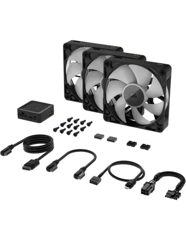 Corsair RX120 RGB PWM 3 Ventiladores 120 mm Negro