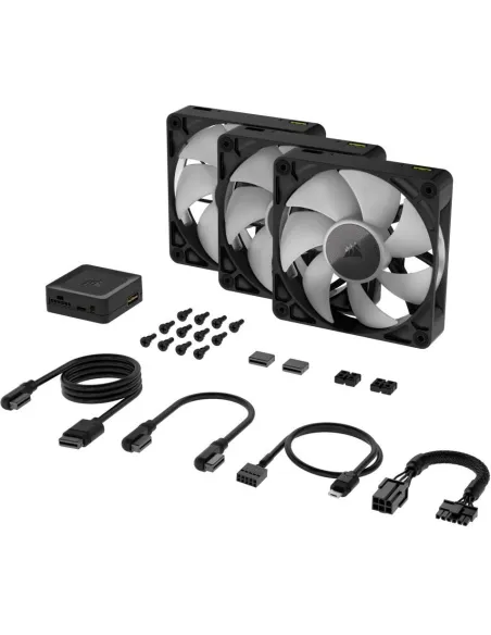 Corsair RX120 RGB PWM 3 Ventiladores 120 mm Negro