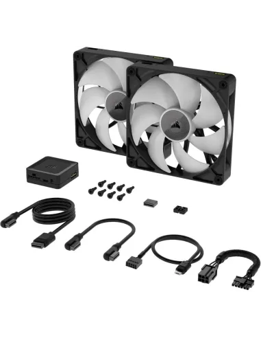 Corsair RX140 ICUE Link RGB Ventilador Suplementario Pack de 2 140mm Negro