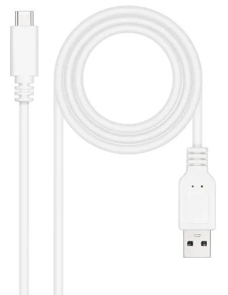 Nanocable 10.01.2101-W Cable USB-A a USB-C Macho/Macho 1 M Blanco