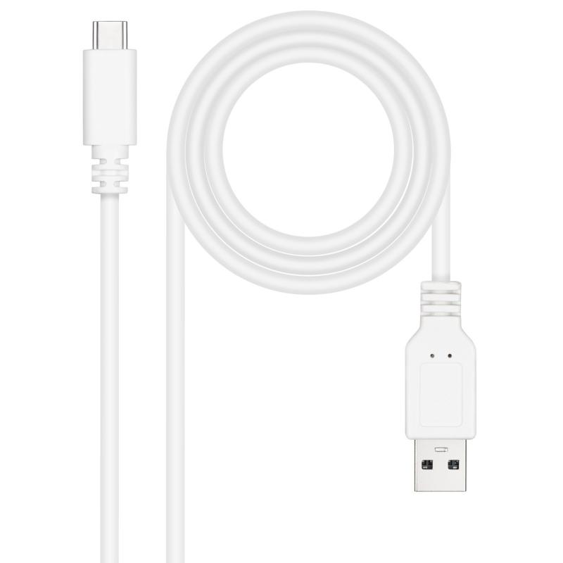 Nanocable 10.01.2102-W Cable USB-A a USB-C Macho/Macho 2 M Blanco