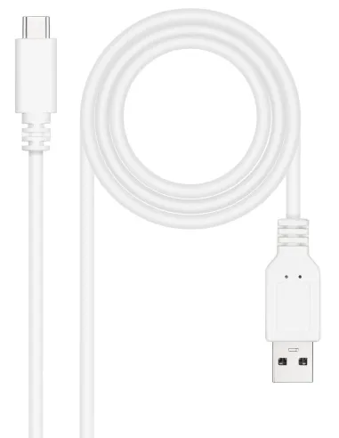 Nanocable 10.01.2103-W Cable USB-A a USB-C Macho/Macho 3 M Blanco