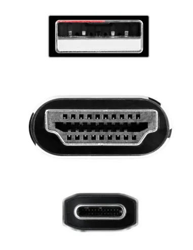 Nanocable 10.15.4354 Conversor HDMI a USB-C/USB-A 1.8 M Negro