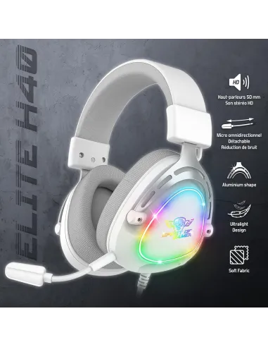 Spirit of Gamer Elite H40 Auriculares Blancos