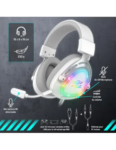 Spirit of Gamer Elite H40 Auriculares Blancos