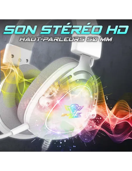 Spirit of Gamer Elite H40 Auriculares Blancos