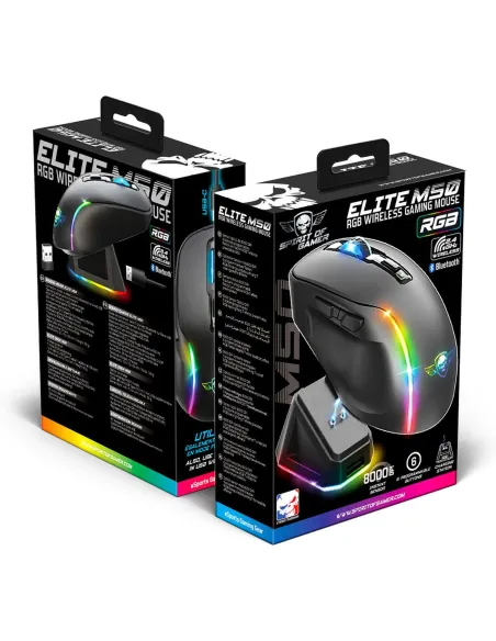 Spirit of Gamer Elite M50 Raton Inalambrico Negro