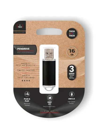 Tech One Tech Basic Pendrive 16GB USB-A 2.0 Negro