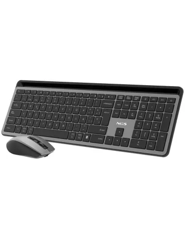 NGS ECLIPSEKIT Kit Teclado + Ratón Inalámbricos Gris (Inglés)