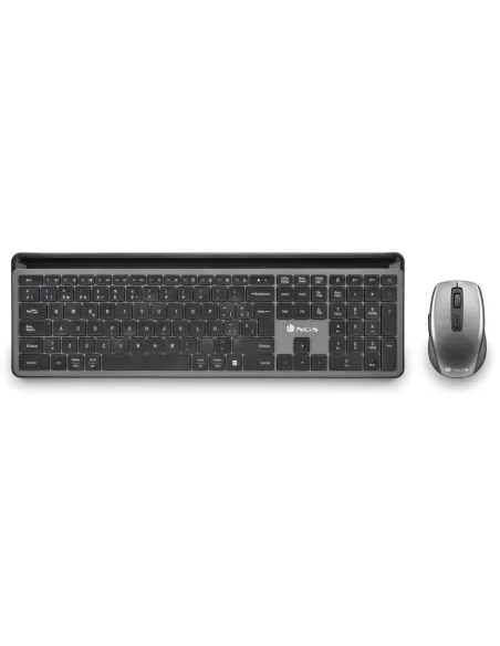 NGS ECLIPSEKIT Kit Teclado + Ratón Inalámbricos Gris (Inglés)