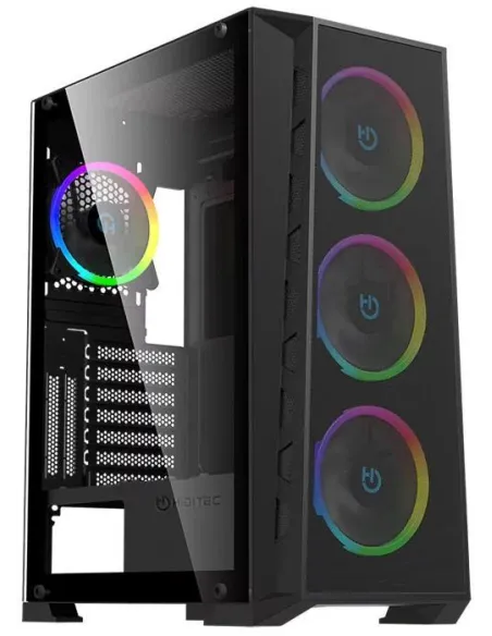 Hiditec MH12 Metal Mesh Caja Midi Tower USB-C Negra