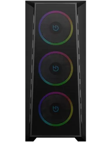 Hiditec MH12 Metal Mesh Caja Midi Tower USB-C Negra