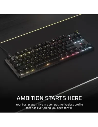 Corsair K70 CORE TKL Teclado Mecánico Gaming RGB Switch MLX Red v2 Negro