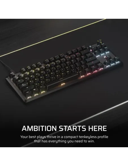 Corsair K70 CORE TKL Teclado Mecánico Gaming RGB Switch MLX Red v2 Negro