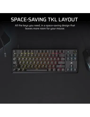 Corsair K70 CORE TKL Teclado Mecánico Gaming RGB Switch MLX Red v2 Negro