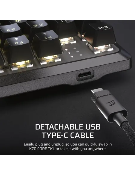 Corsair K70 CORE TKL Teclado Mecánico Gaming RGB Switch MLX Red v2 Negro