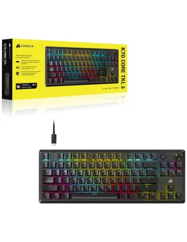 Corsair K70 CORE TKL Teclado Mecánico Gaming RGB Switch MLX Red v2 Negro
