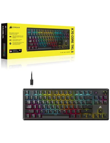 Corsair K70 CORE TKL Teclado Mecánico Gaming RGB Switch MLX Red v2 Negro