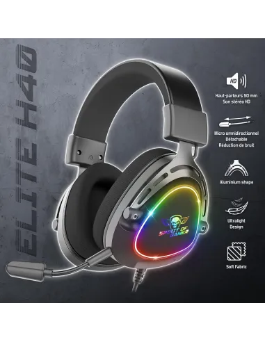 Spirit of Gamer Elite H40 Auriculares Negros