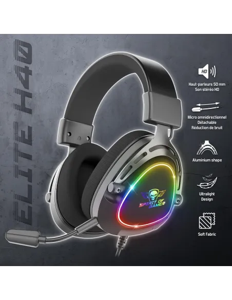 Spirit of Gamer Elite H40 Auriculares Negros