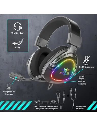 Spirit of Gamer Elite H40 Auriculares Negros