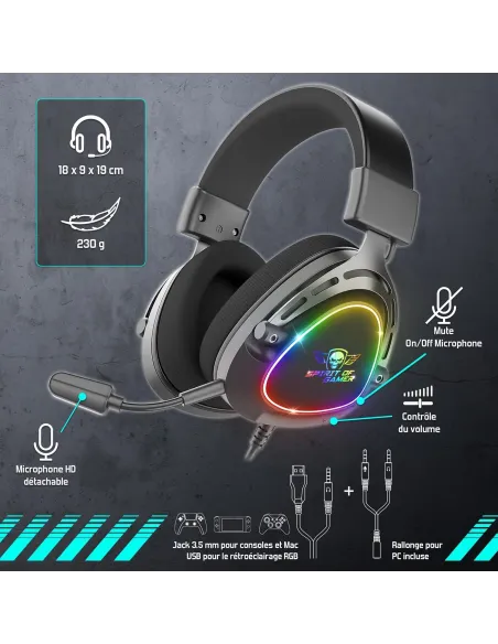 Spirit of Gamer Elite H40 Auriculares Negros