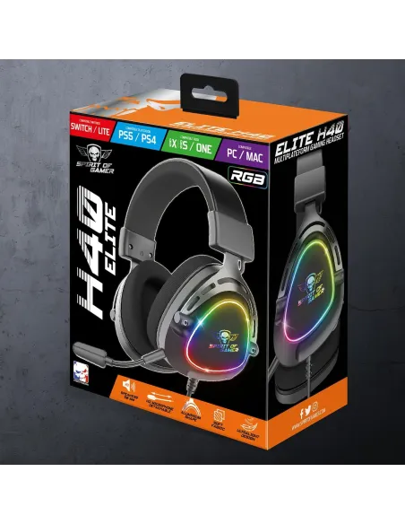 Spirit of Gamer Elite H40 Auriculares Negros