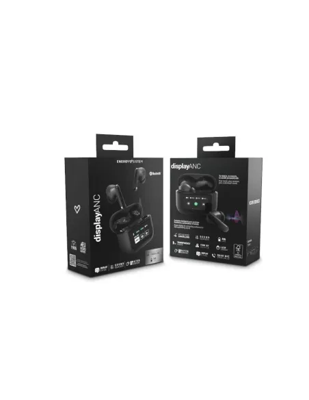 Energy Sistem Display ANC Auriculares Inalámbricos Bluetooth 5.4 Negros