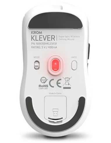 Krom Klever Raton Inalámbrico Gaming Blanco